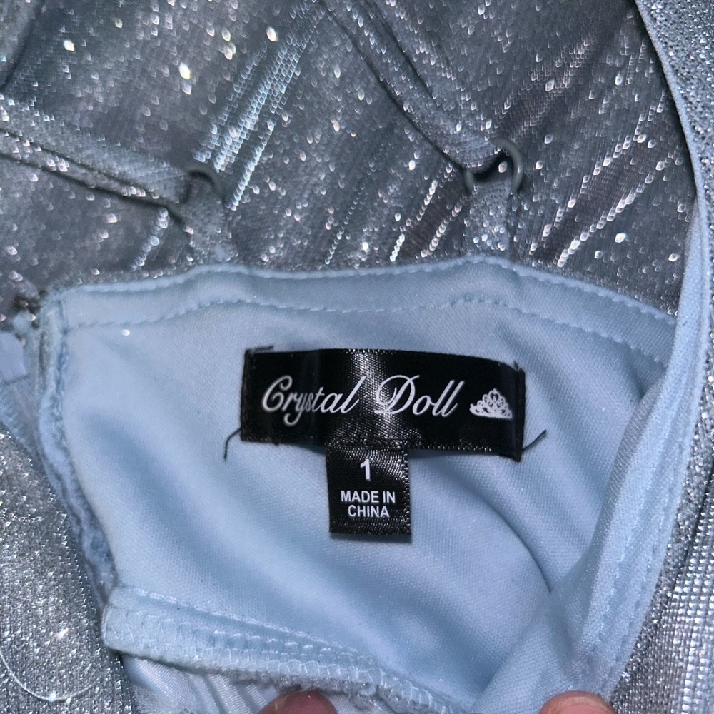 blue sparkly prom dress